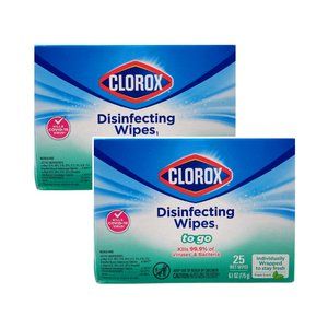 Clorox Wipes To Go -Fresh Scent, Bleach-Free, Individually Wrapped 25 wet wipes